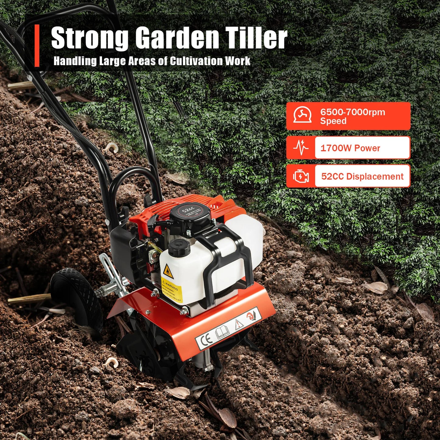 52cc Gas Mini Cultivator For Yard And Garden Tilling
