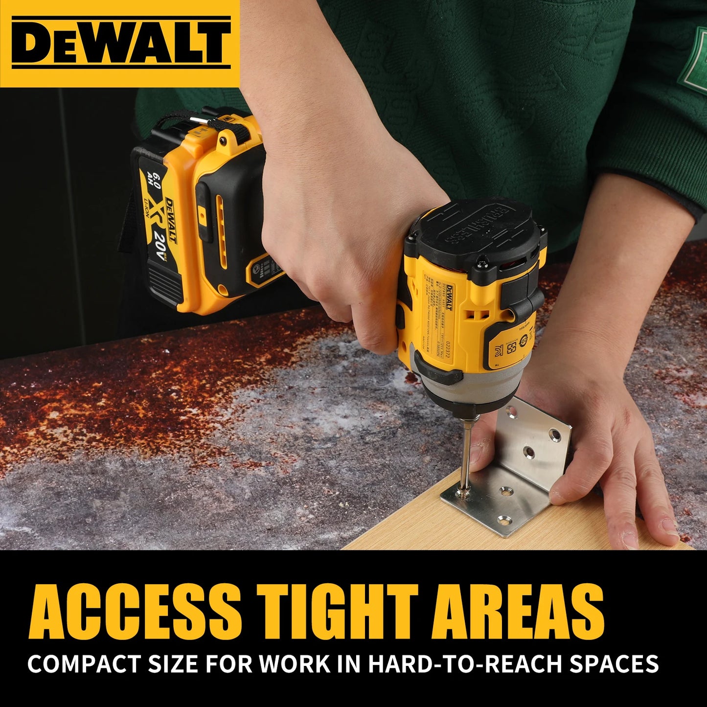 DeWalt DCF850 - 20V Lithium - Ion Cordless Impact Wrench - High Torque, Rechargeable Power Tool for Pros & DIYers
