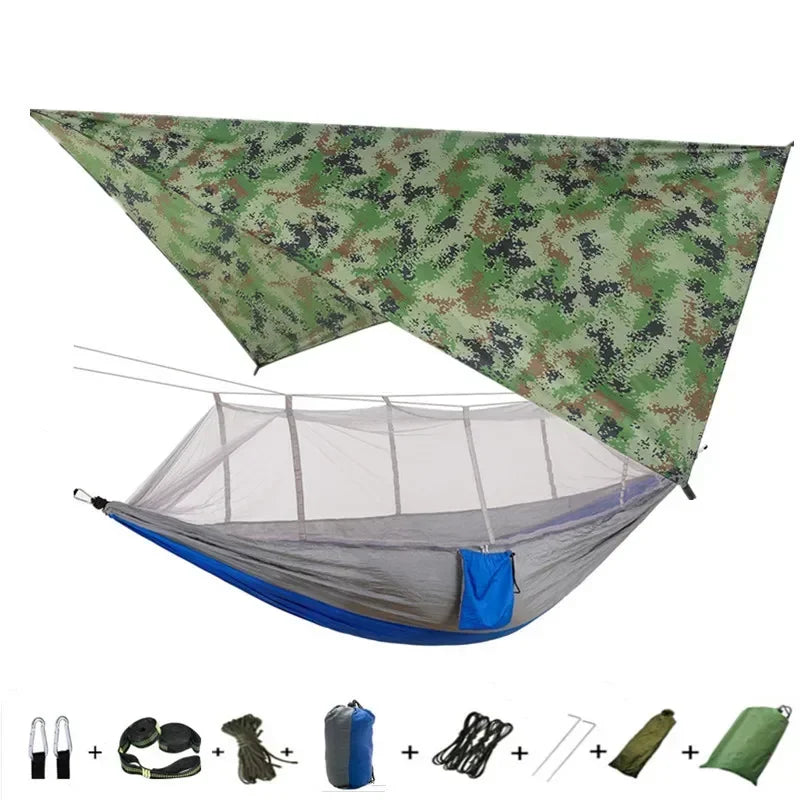 Swallowtail Camping Hammock With Mosquito Net and Rainfly