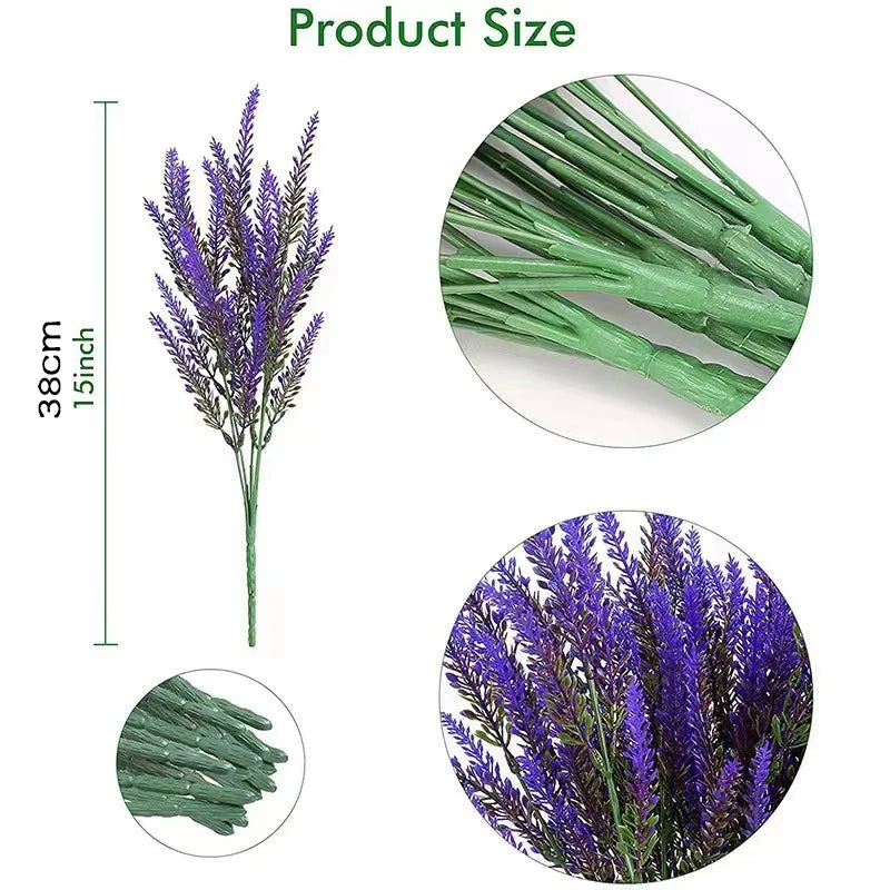 FUJINCN Provence Lavender Plastic Artificial Flowers 2pcs Wedding Table Decor