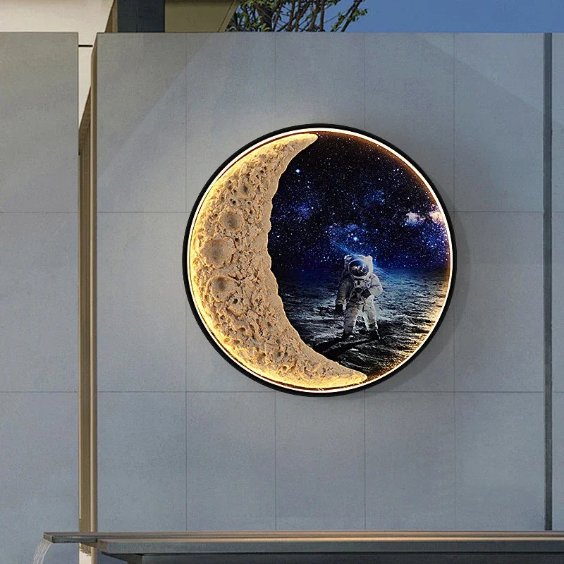 RONIN Solar Outdoor Mural Lamp 1 Meter Diameter Circular Landscape Waterproof Mural  Villa Courtyard Decoration Painting