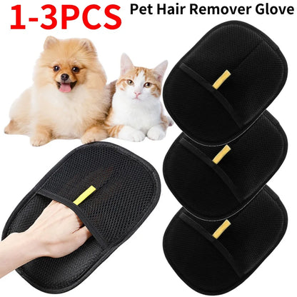 Pet Hair Removal Glove Grooming Mitt For Cats And Dogs