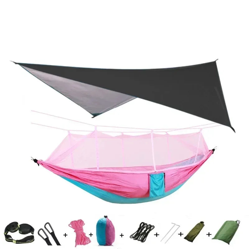 Swallowtail Camping Hammock With Mosquito Net and Rainfly