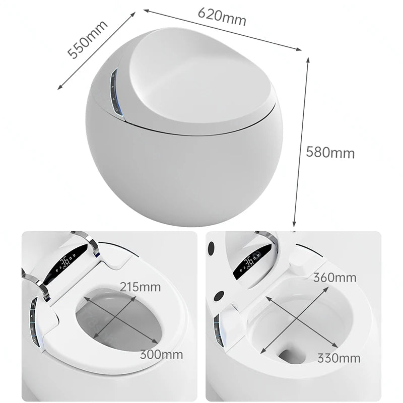 Buffer Smart Toilet Bidet With Auto Flush Heated Seat Remote