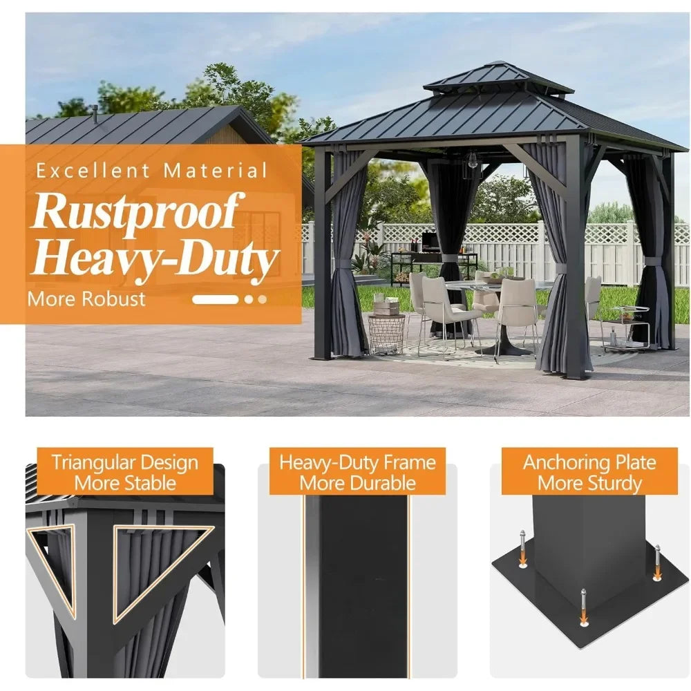 Hign Concerned Outdoor Gazebo With Double Vented Top