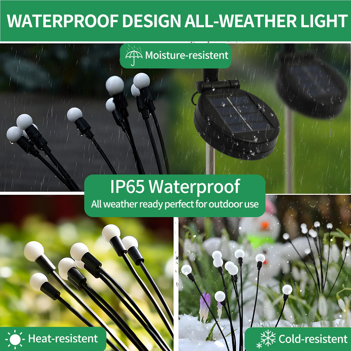 8-Head Solar Firefly Stake Lights Outdoor Garden Decoration Waterproof