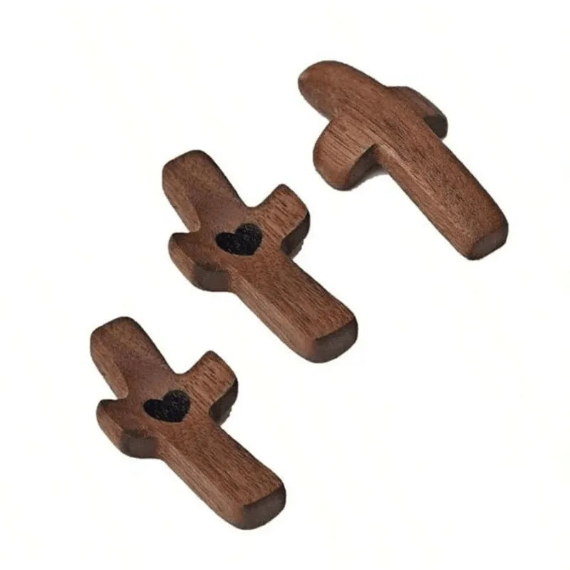 Home Decor 1-3Pcs Wooden Cross Decorations, Cross Fidget for Anxiety Relief, Multi-functional Spiritual Symbols for Home Office