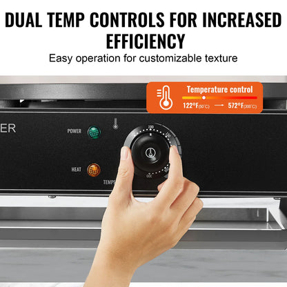 Electric Crepe Maker Double Head 3400W Flat Plate Griddle