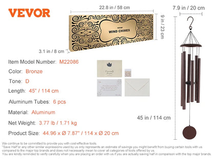 Wind Chimes for Outside Deep Tone Unique Outdoor Decor Patio Porch Garden