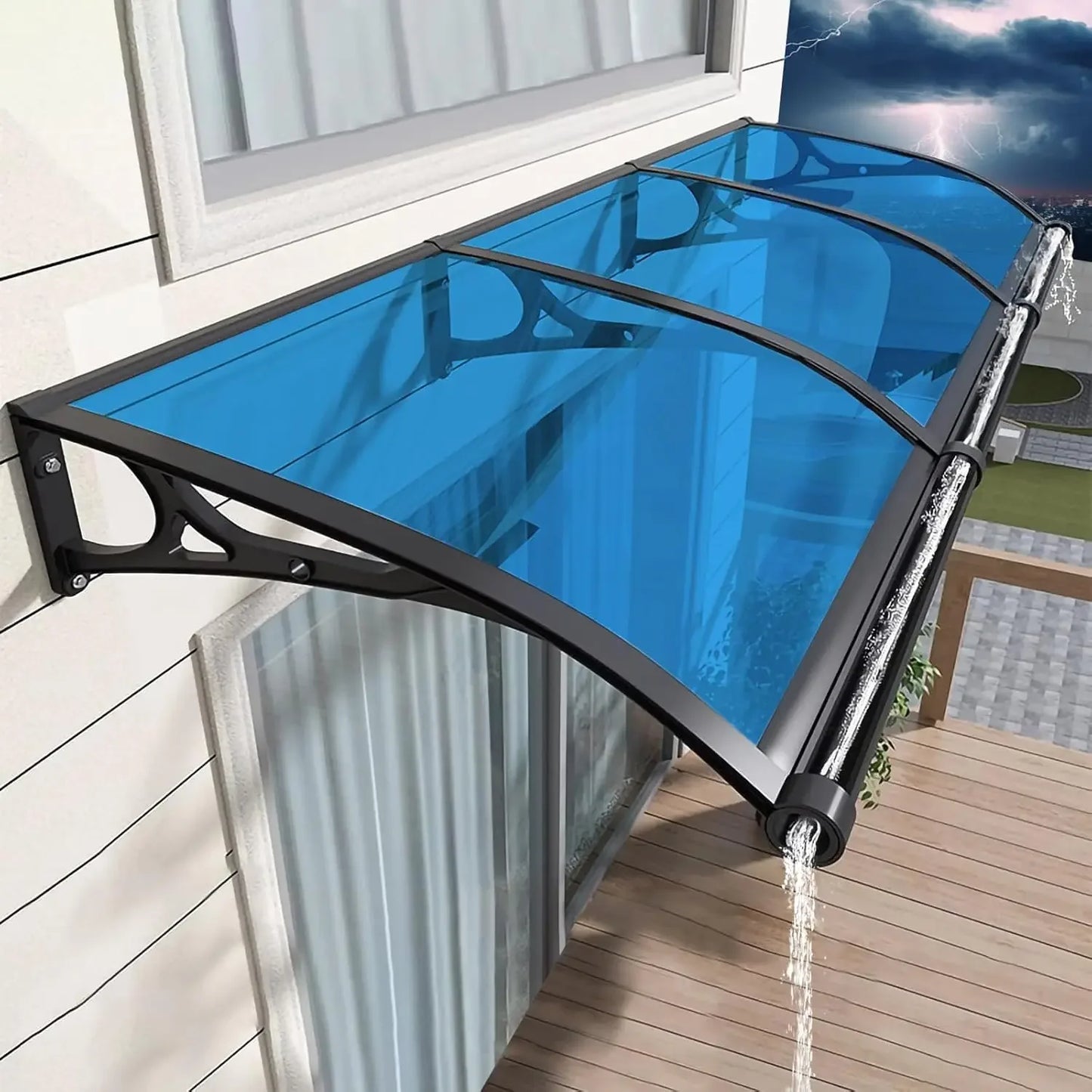 DUOFU Door Entrance Awning Polycarbonate Cover UV Rain