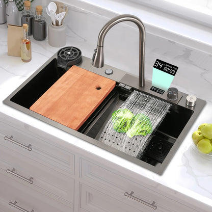 201 Stainless Steel Kitchen Sink Set With Nano Electroplating