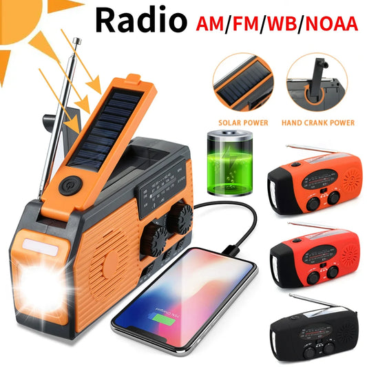 Takezer Solar Hand Crank Radio AM FM NOAA Weather LED