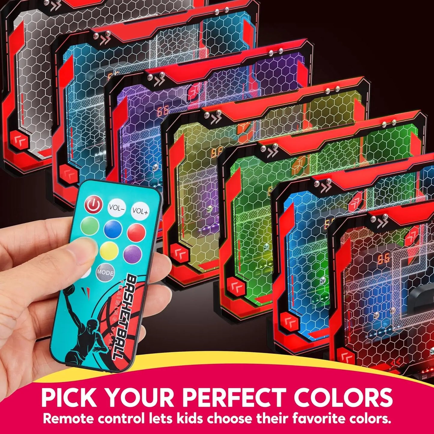 Mini Indoor Basketball Hoop With LED Light And Scoreboard