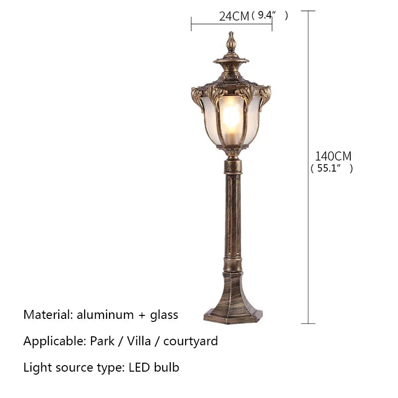 DEBBY Bronze Outdoor Lawn Light LED Retro Garden Lamp Waterproof IP65 Home Decor for Courtyard Villa Fixture