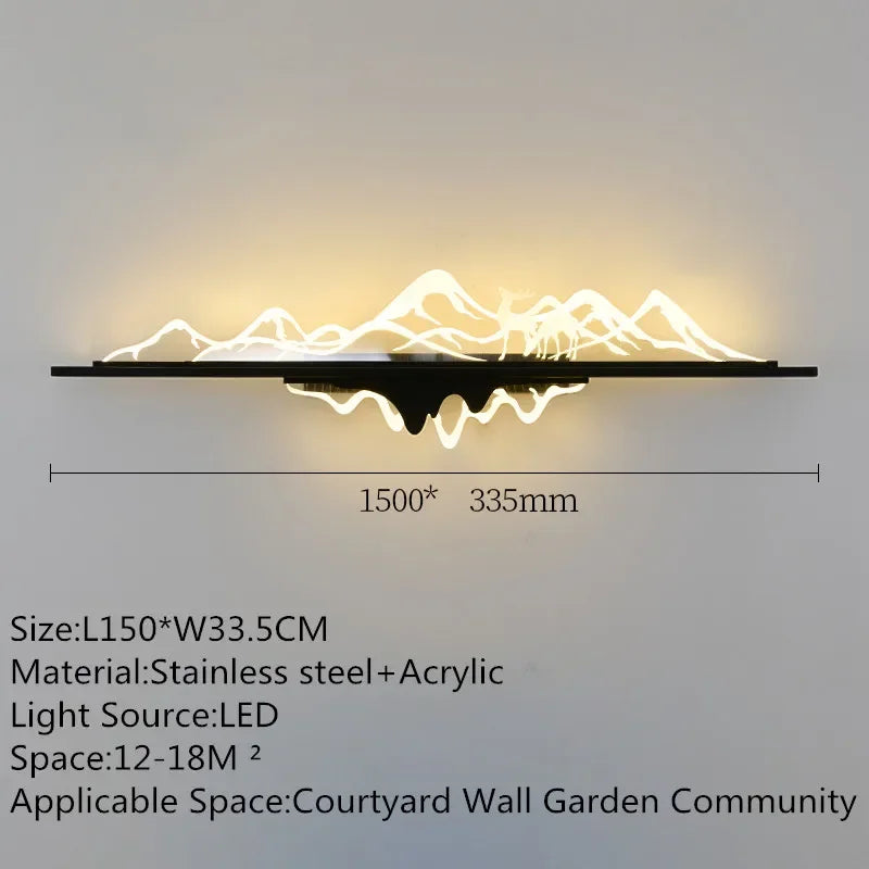 OULALA Electricity Outdoor Mural Lamp Creative Landscape Waterproof Mural Courtyard Wall Garden Communit Decoration Painting