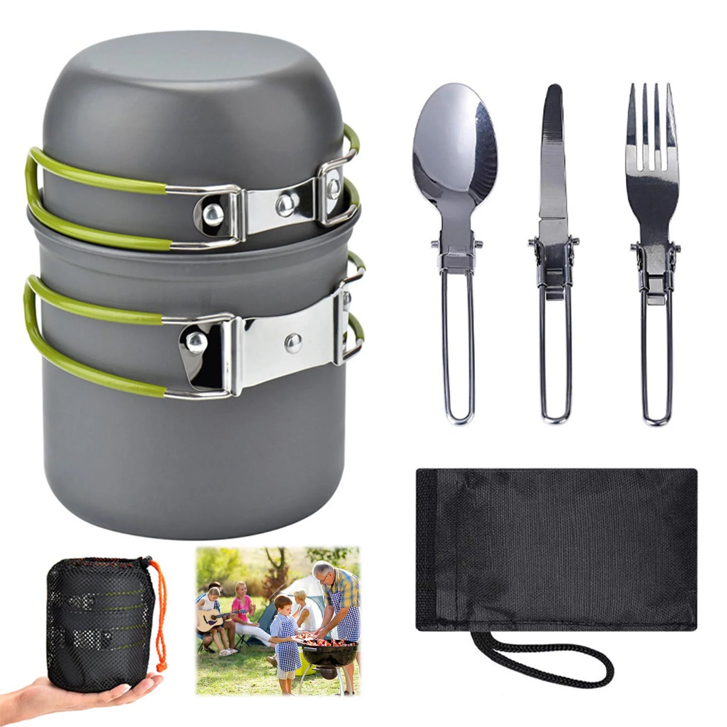 Outdoor Camp Cooking Set Aluminum Alloy Cookware for Camping