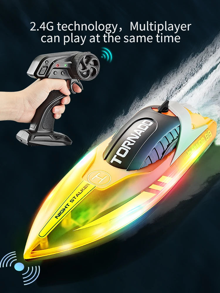 RC Speed Boat With LED Light Rechargeable Waterproof