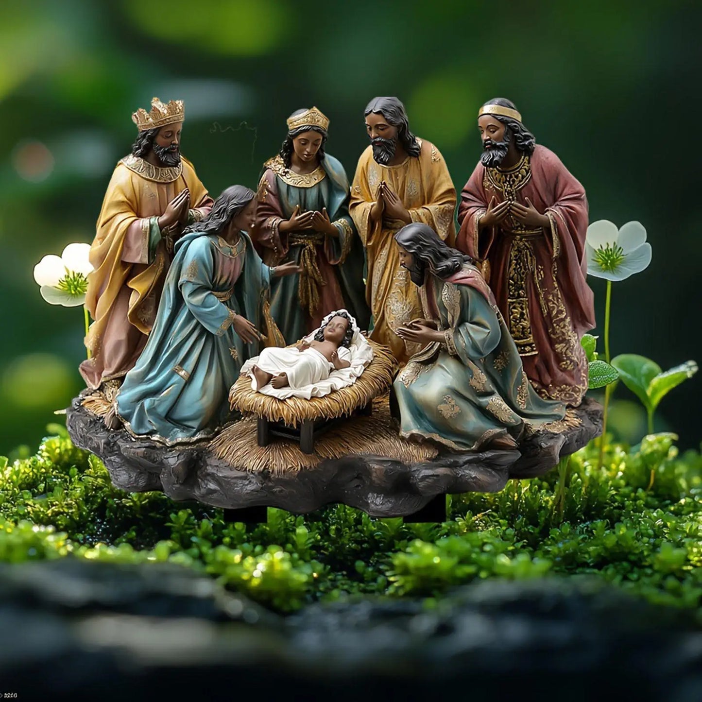 Christmas Yard Sign Stake Decor Flowerbed Decor Walkway Patio Landscape 2D Party Acrylic Decor Lawn Jesus Nativity Scene Stake