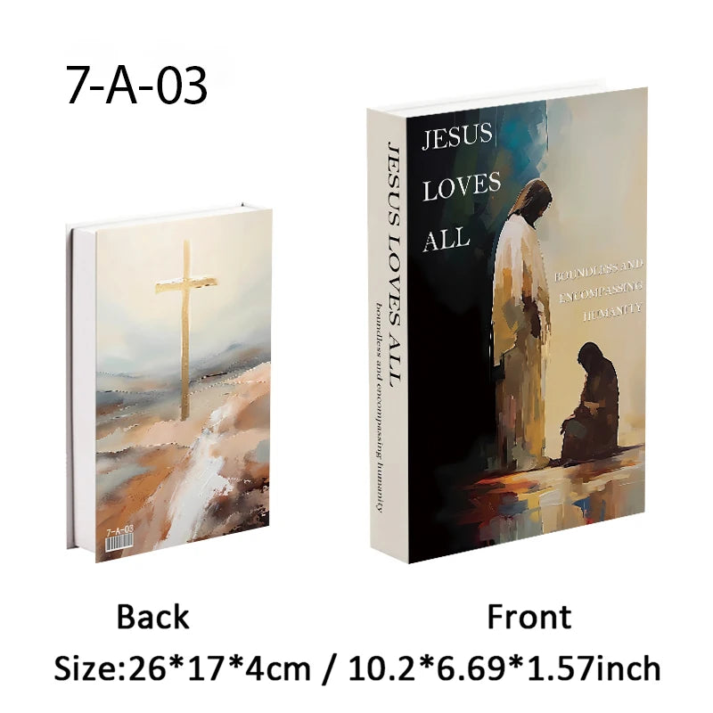 Christianity Luxe Fake Book Storage Box Home Decor Jesus Bible Decorative Books Coffee Table Simulation Book Interior Decoration