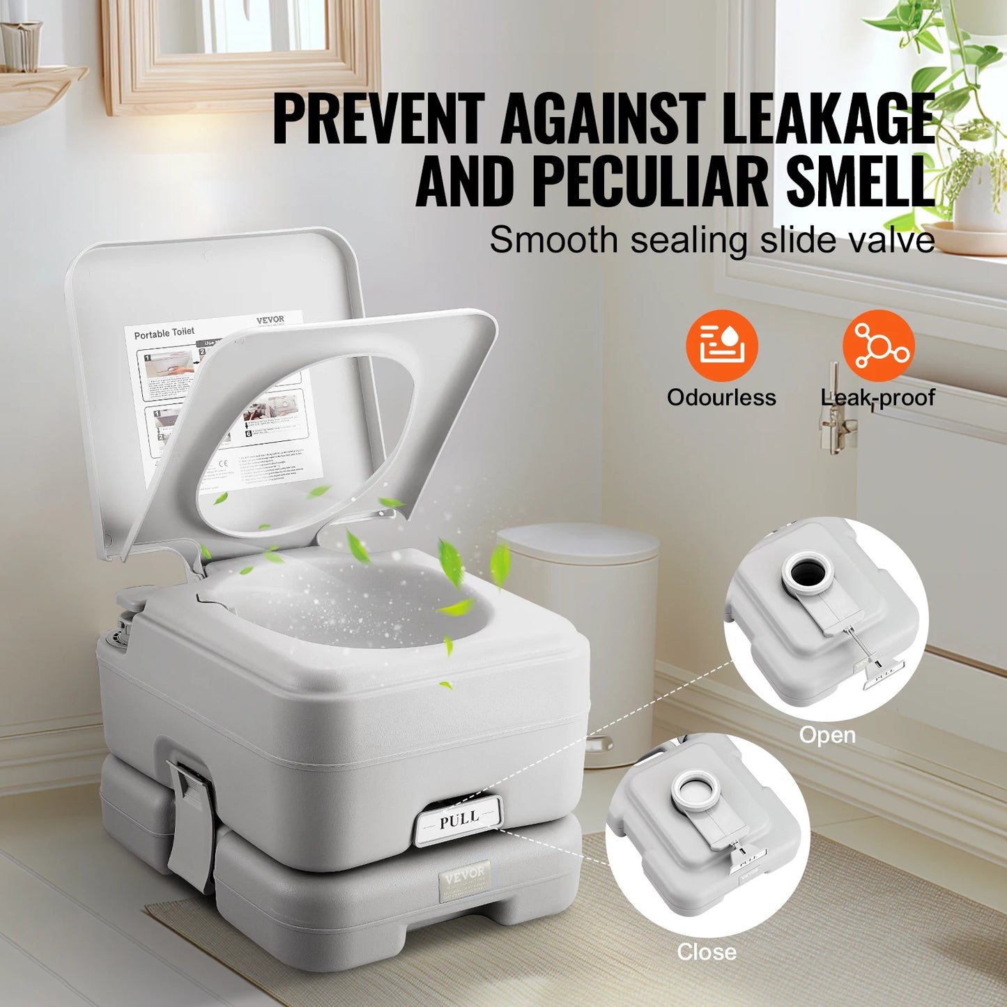 SucceBuy Portable Camping Toilet With Push Button Flush Leakproof Odourless