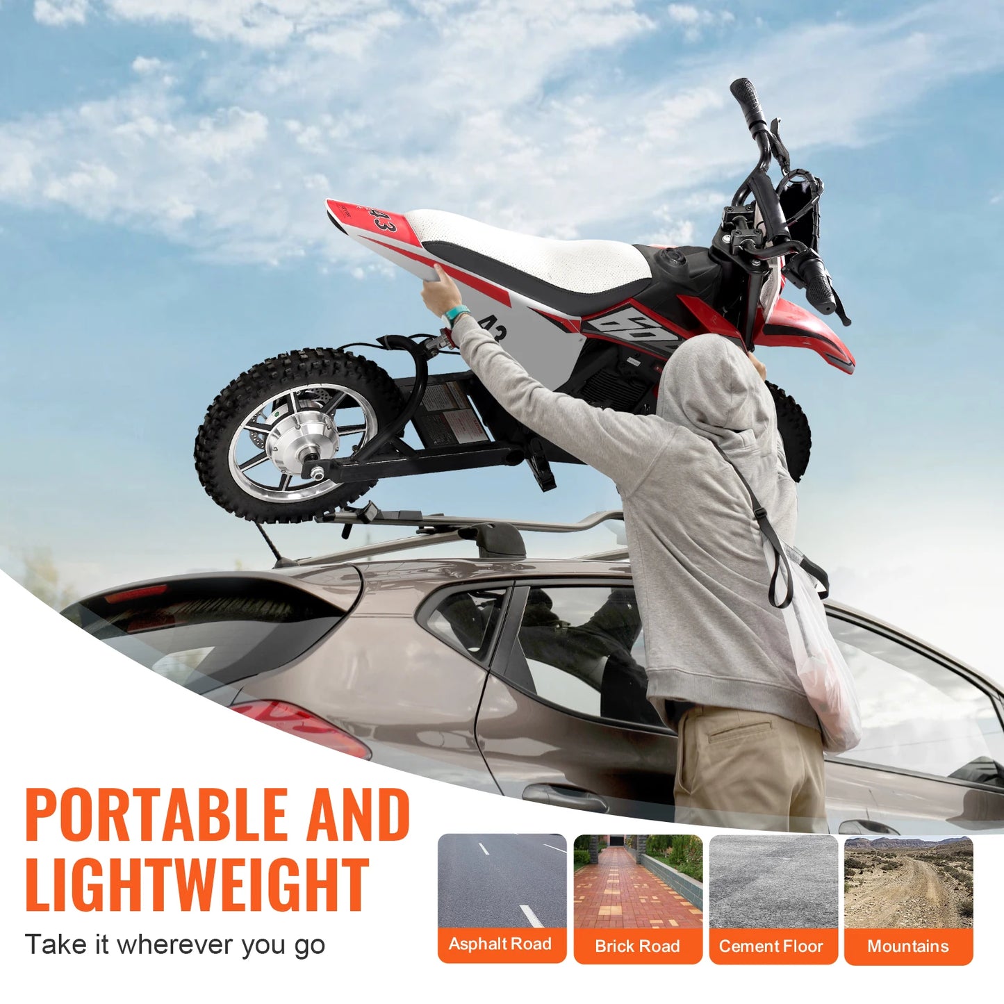 SucceBuy 36V Kids Ride On Motorcycle Battery Powered Toy