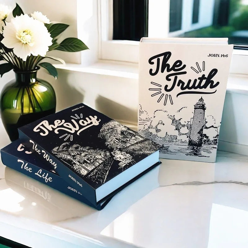 Christianity Luxe Fake Book Storage Box Home Decor Jesus Bible Decorative Books Coffee Table Simulation Book Interior Decoration