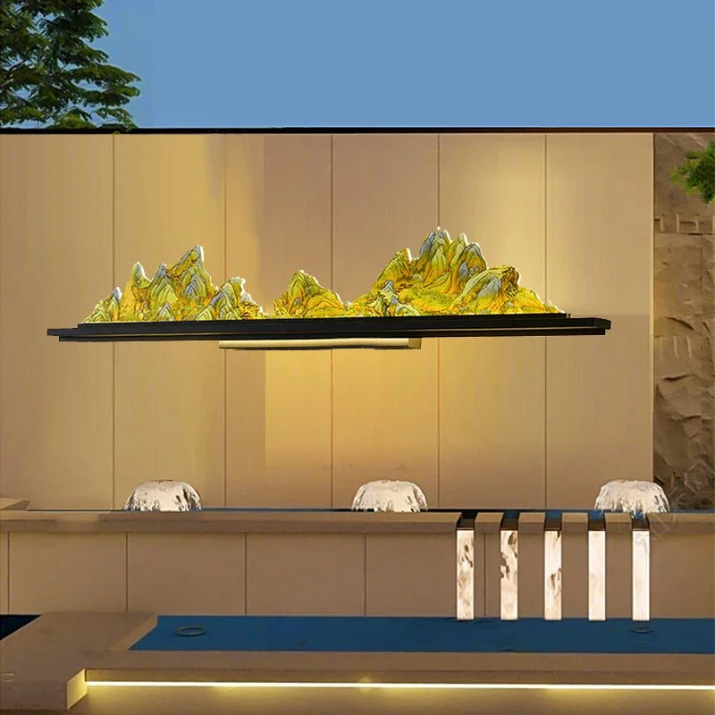 OULALA Electricity Outdoor Mural Lamp Creative Landscape Waterproof Mural Courtyard Wall Garden Communit Decoration Painting