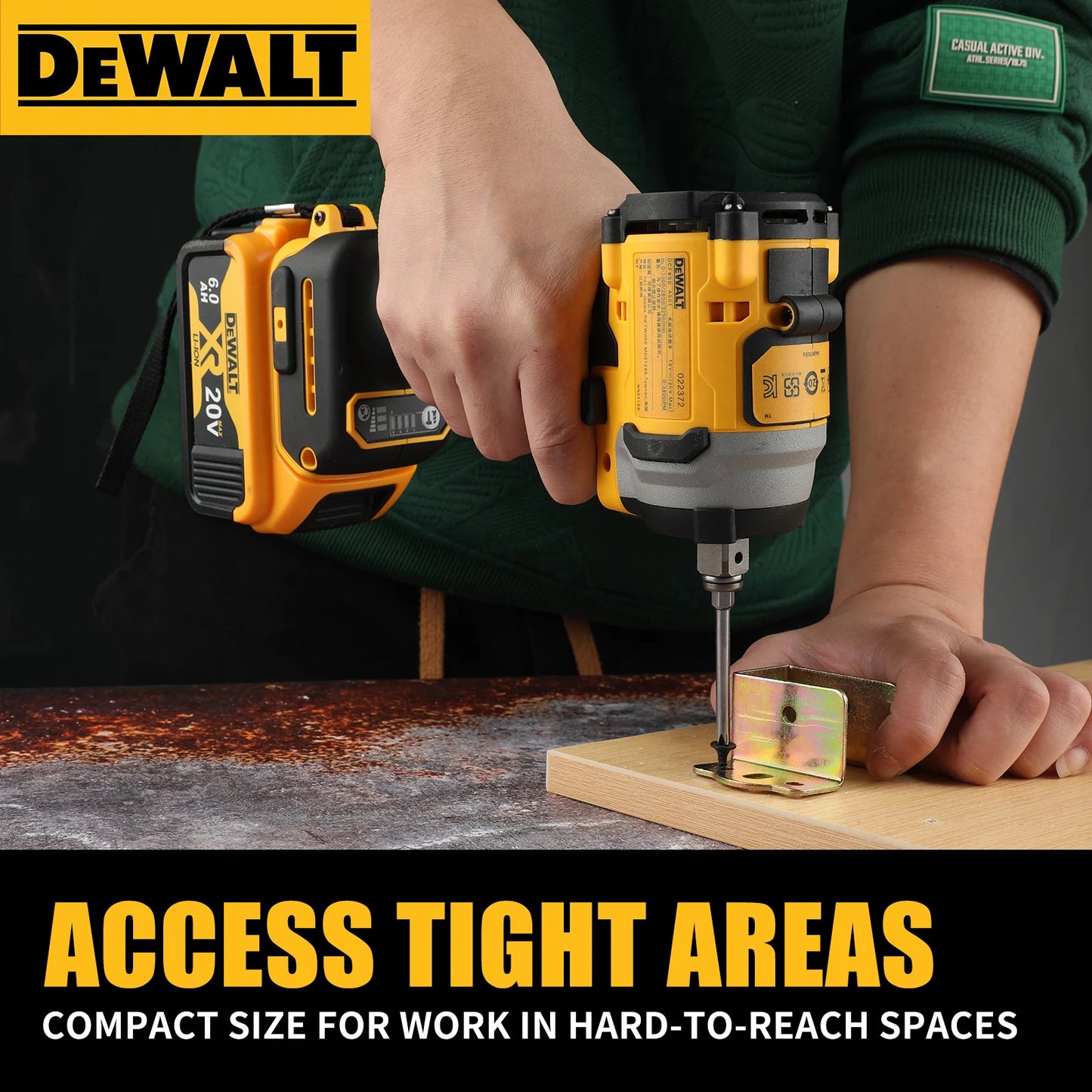 DeWalt DCF850 - 20V Lithium - Ion Cordless Impact Wrench - High Torque, Rechargeable Power Tool for Pros & DIYers