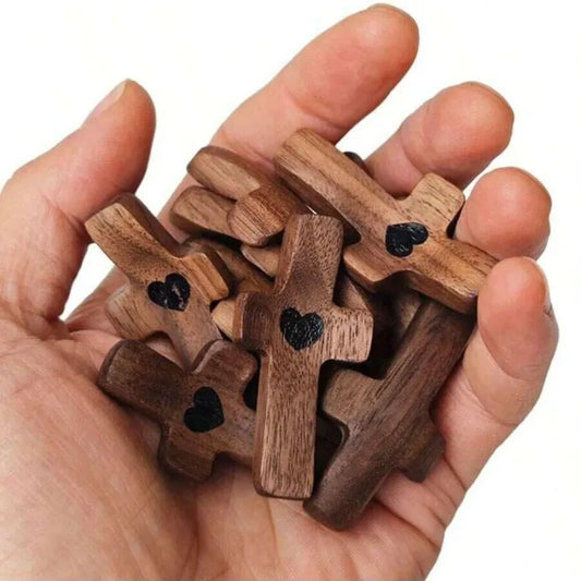 Home Decor 1-3Pcs Wooden Cross Decorations, Cross Fidget for Anxiety Relief, Multi-functional Spiritual Symbols for Home Office