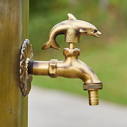 Bathroom Garden Faucet Antique Brass Kindergarden Wall Mount Animal Cold Water Faucet Basin Faucet