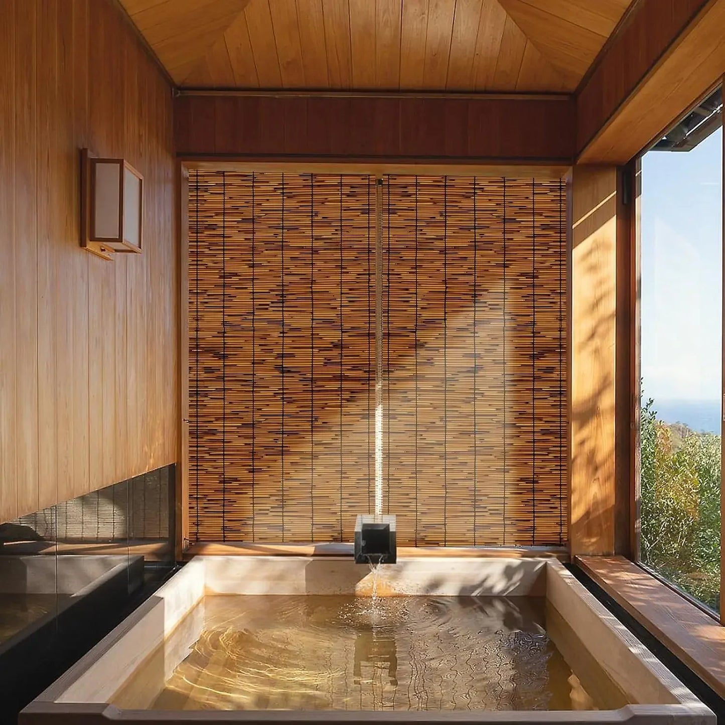XMSJ Natural Reed Fence 2 Pack Privacy Screening Outdoor