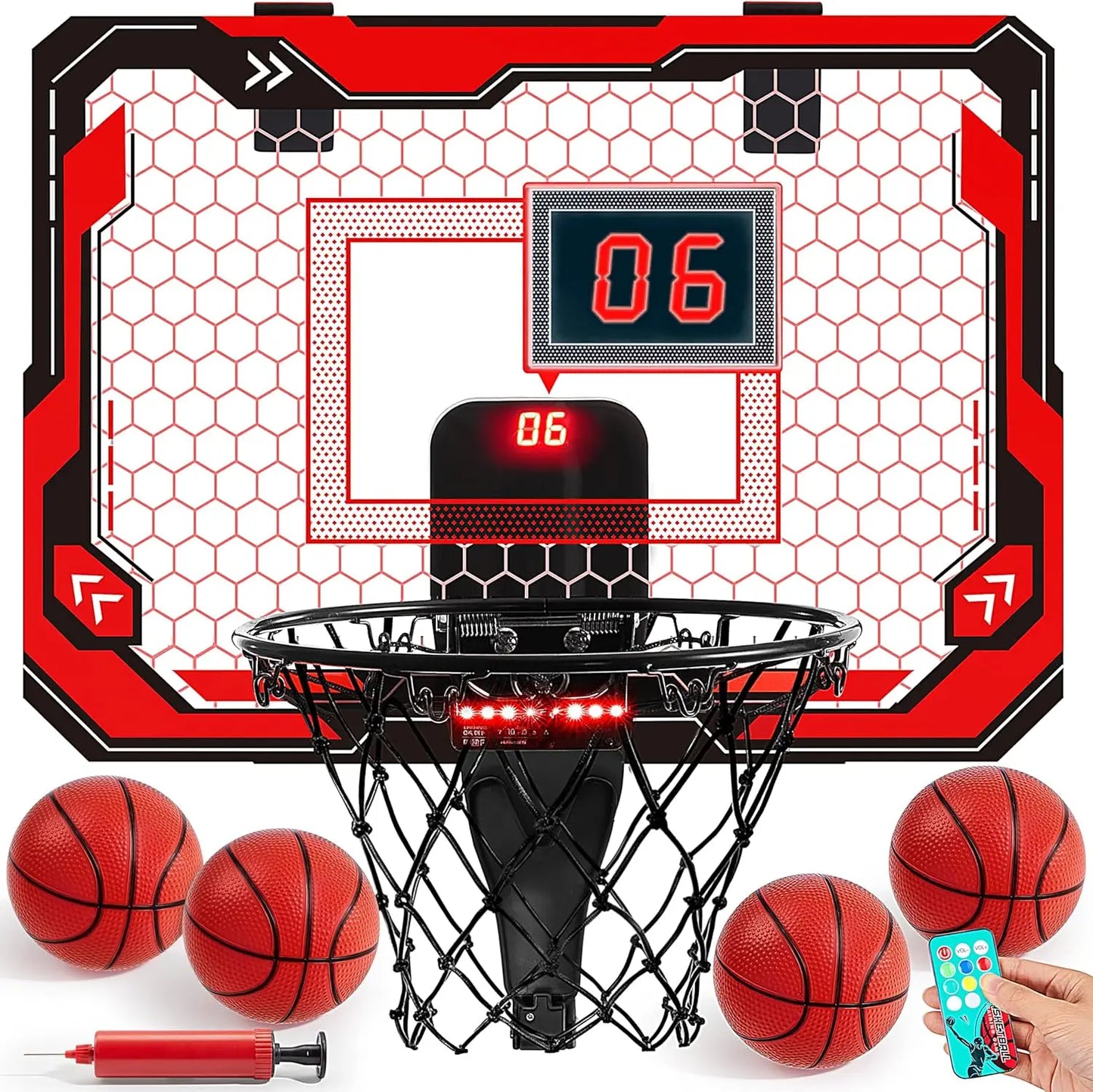 Mini Indoor Basketball Hoop With LED Light And Scoreboard