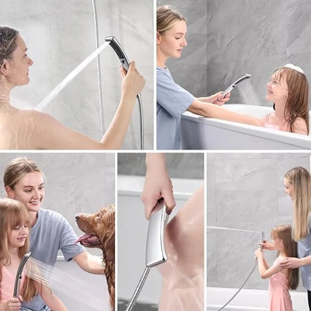 Dual Shower Head Combo Set Handheld And Rainfall Hose