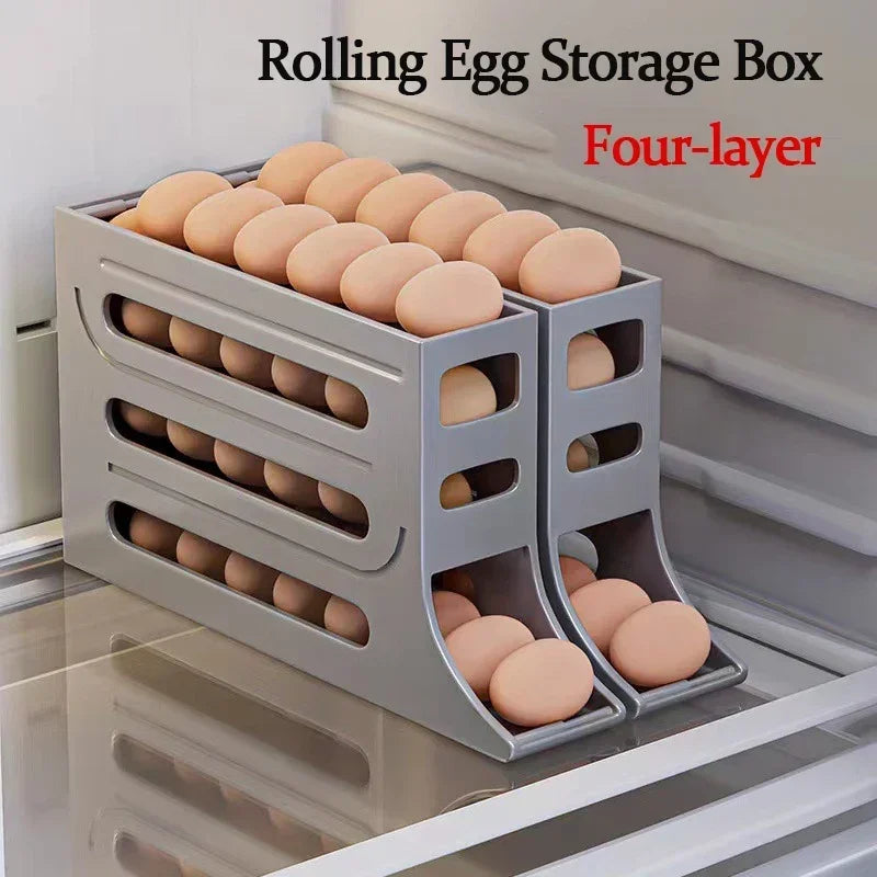 Refrigerator Egg Storage 4 Layers Automatic Rolling Egg Holder