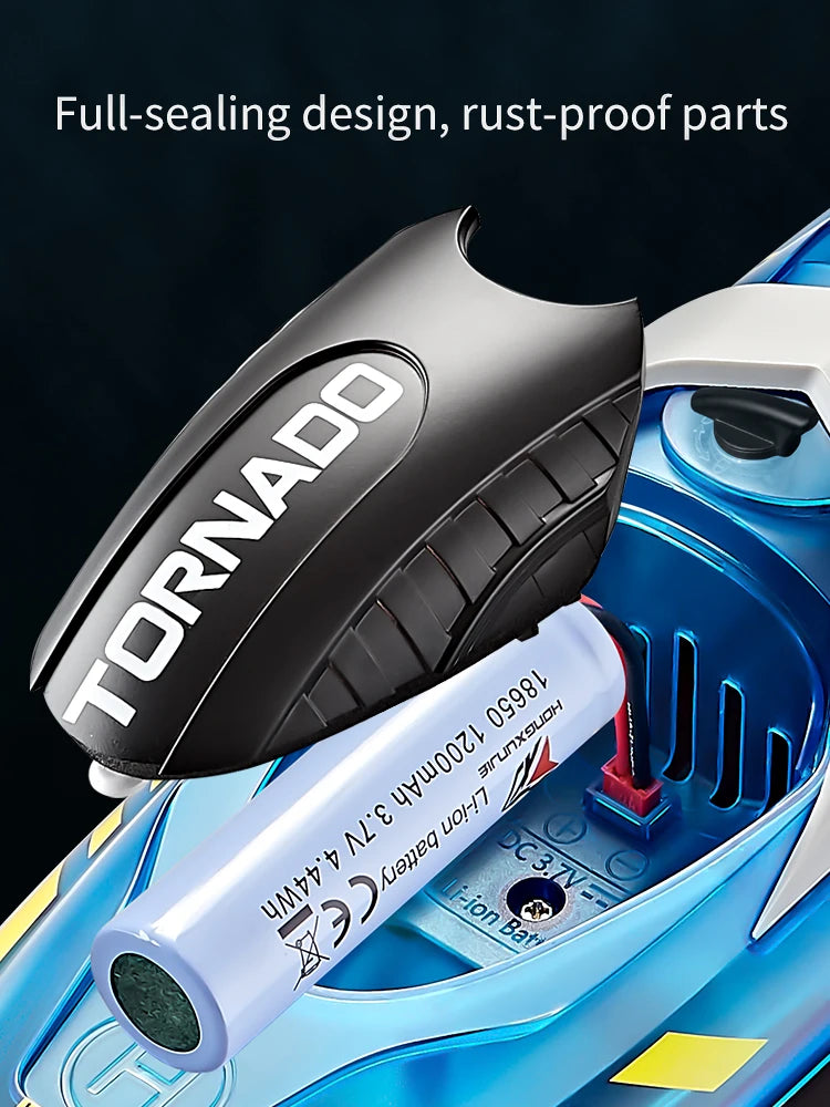 RC Speed Boat With LED Light Rechargeable Waterproof