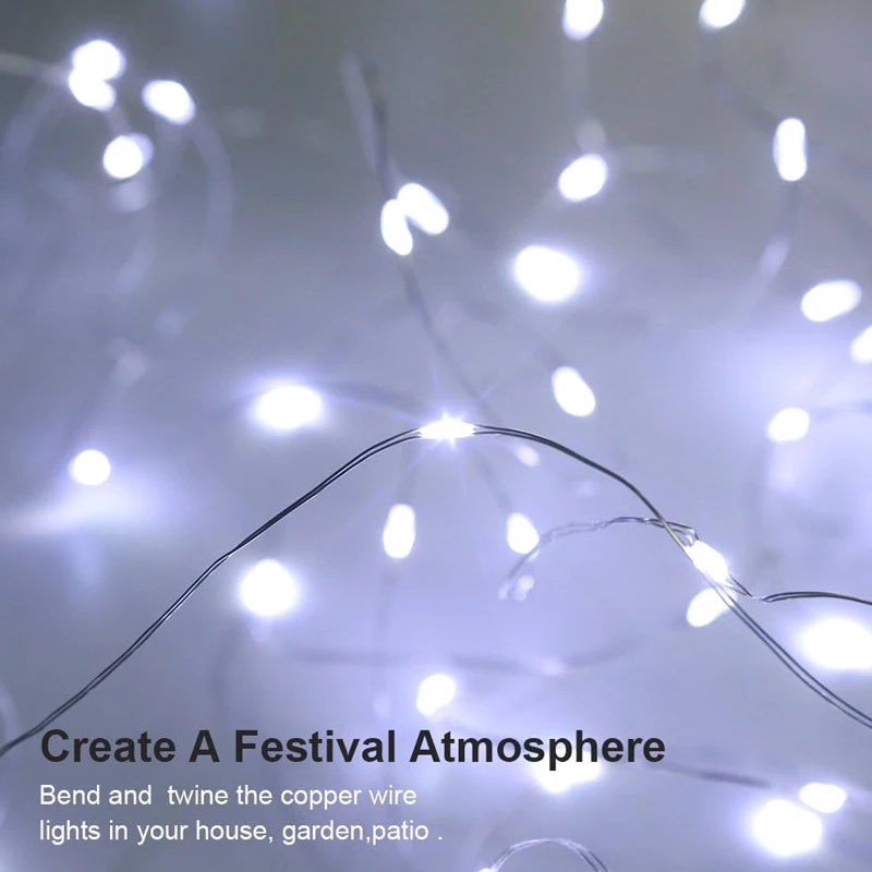 IRILUCN Solar String Fairy Lights Outdoor Christmas Garland Waterproof