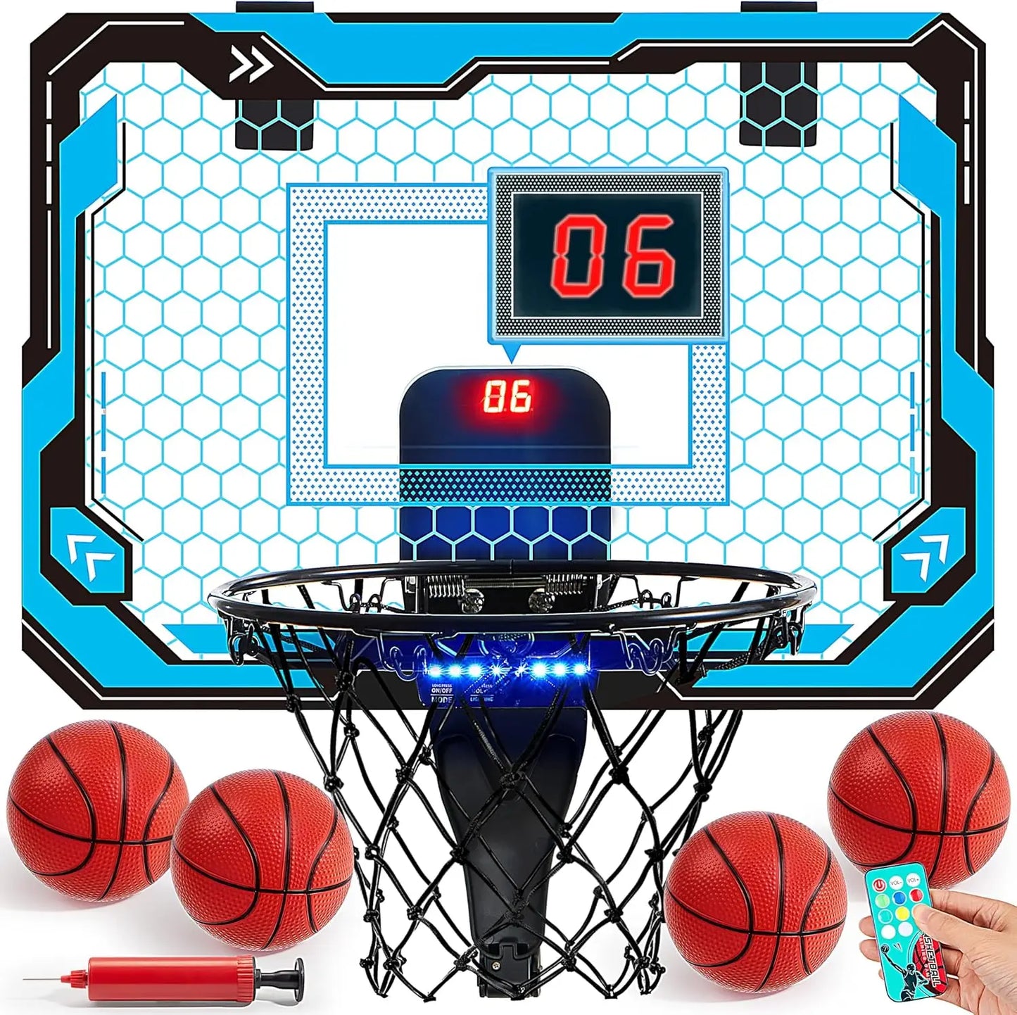 Mini Indoor Basketball Hoop With LED Light And Scoreboard