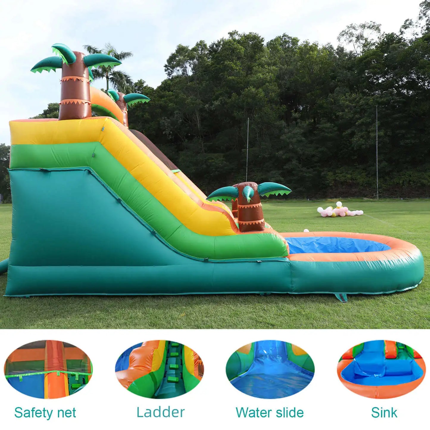 F Inflatable Pool Air Bounce Water Amusement Play Center
