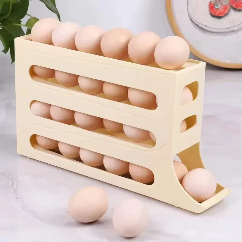 Refrigerator Egg Storage 4 Layers Automatic Rolling Egg Holder