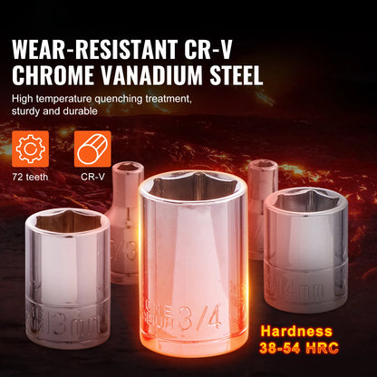 Mechanics Tool Set With 450-Piece SAE And Metric Sockets