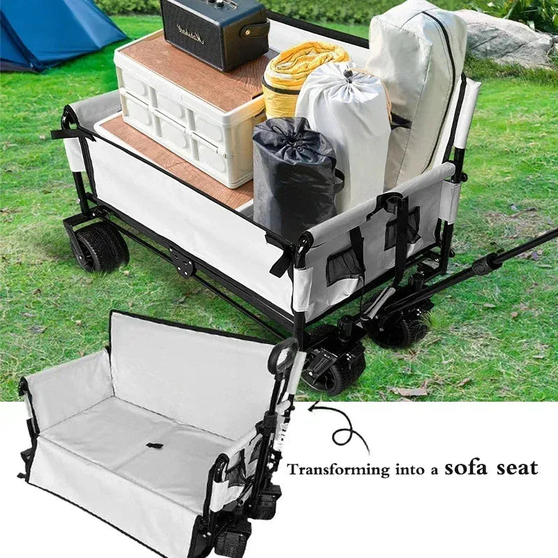 KUALOO Outdoor Folding Camping Wagon Cart With Brakes