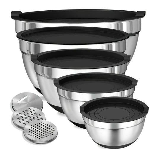 Stainless Steel Mixing Bowls Set With Airtight Lids