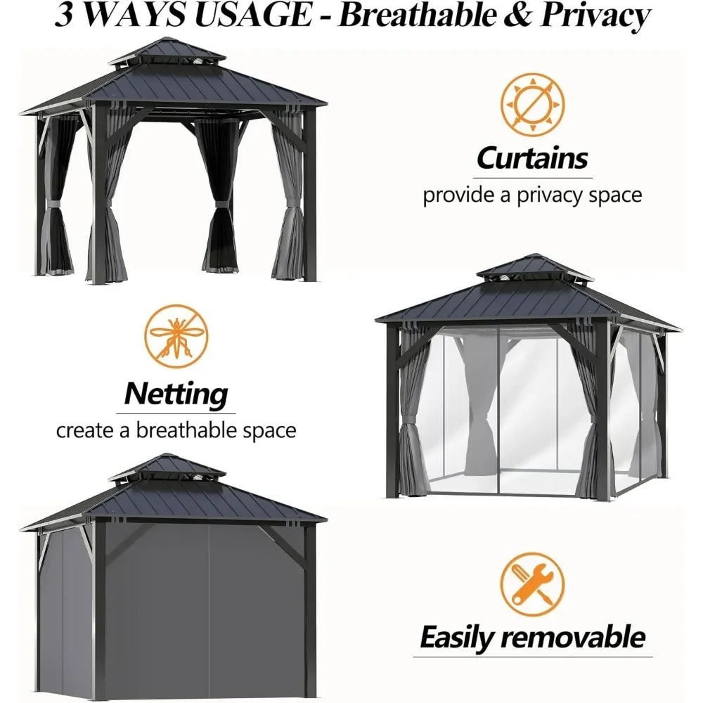 Hign Concerned Outdoor Gazebo With Double Vented Top
