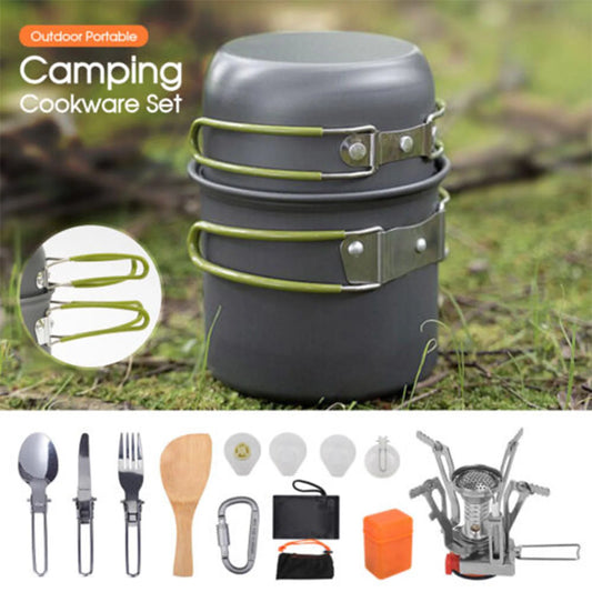 Outdoor Camp Cooking Set Aluminum Alloy Cookware for Camping