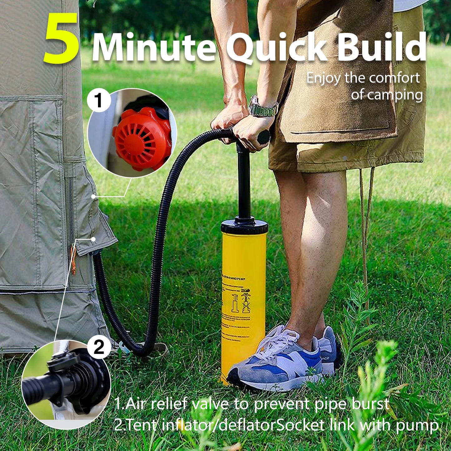 SENLETO Inflatable Cabin Tent For Camping Instant Setup