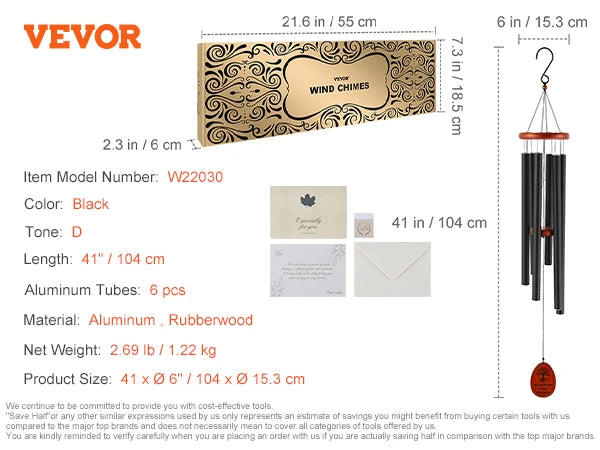 Wind Chimes for Outside Deep Tone Unique Outdoor Decor Patio Porch Garden