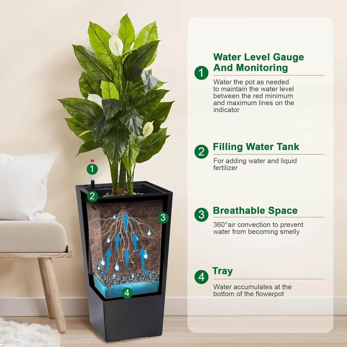 Durable Plastic Planter Pots for Indoor and Outdoor Use