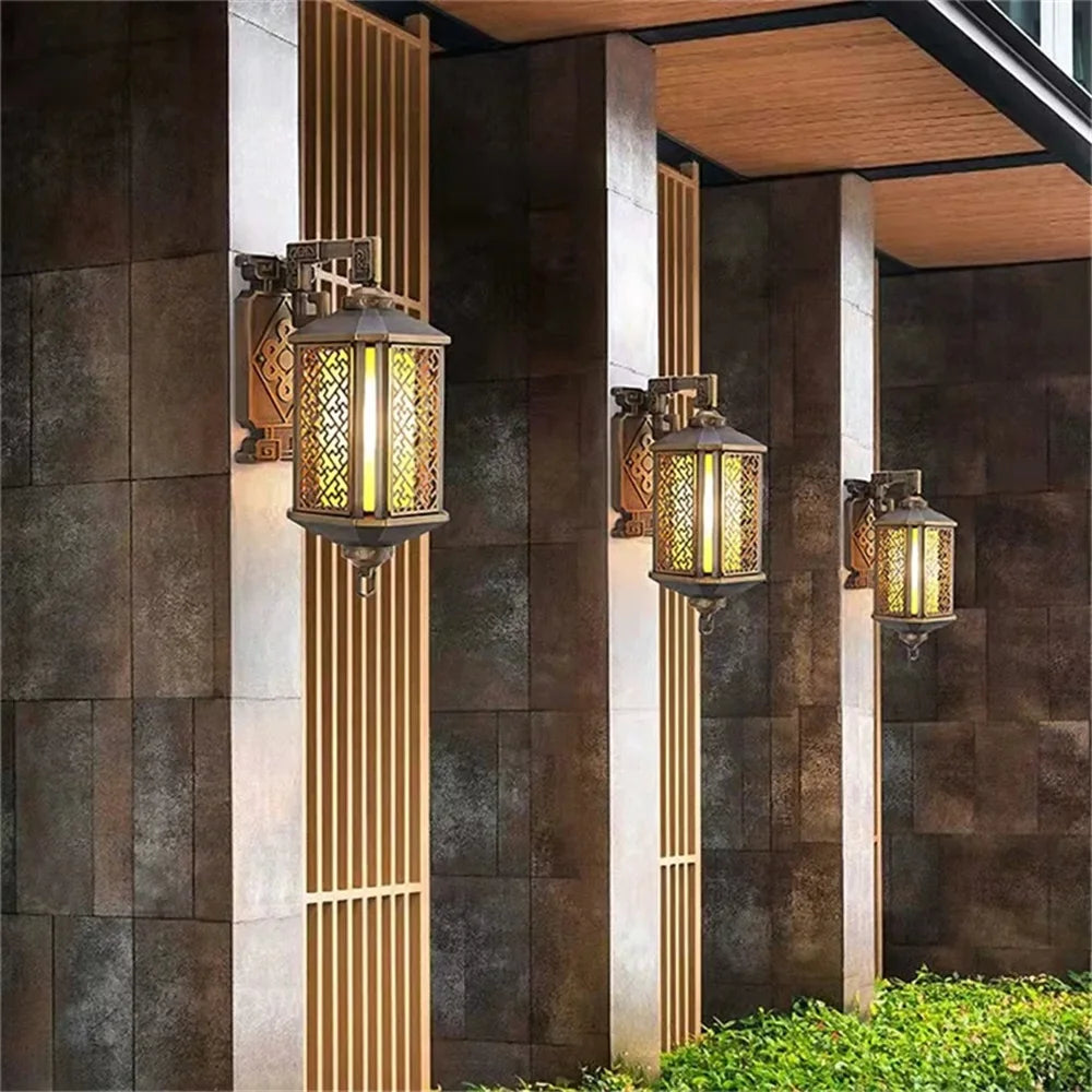 BELLE Outdoor Bronze Light LED Wall Lamps Sconces Classical Waterproof Retro for Home Balcony Decoration