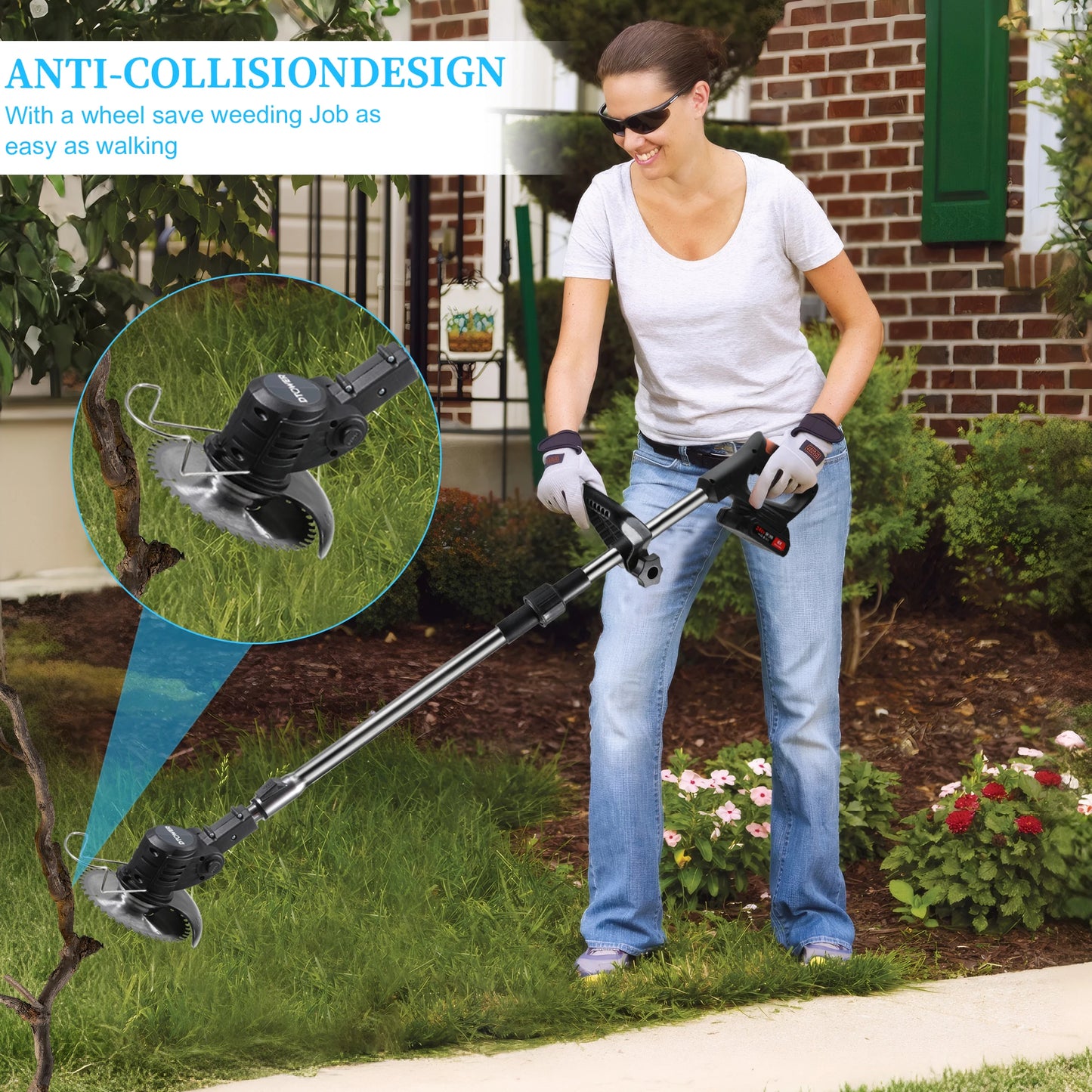 Cordless 21V Electric Lawn Mower With 1300mAh Battery