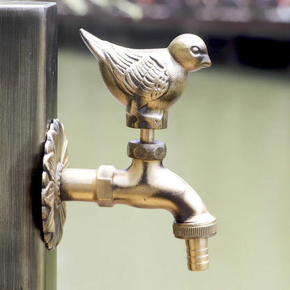 Bathroom Garden Faucet Antique Brass Kindergarden Wall Mount Animal Cold Water Faucet Basin Faucet